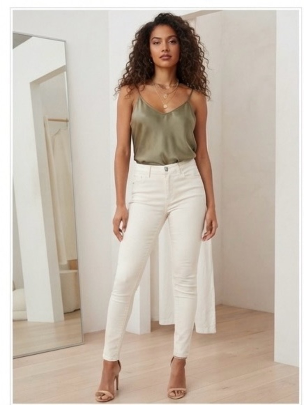 High-Rise White Skinny Jeans - Women